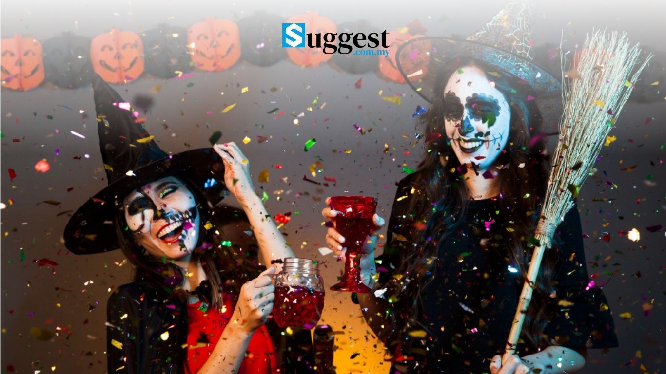 Two ladies at a Halloween event